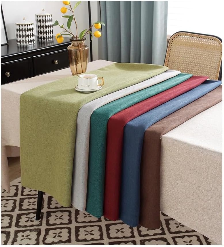 Waterproof Oil-Proof Faux Linen Rectangular Tablecloth