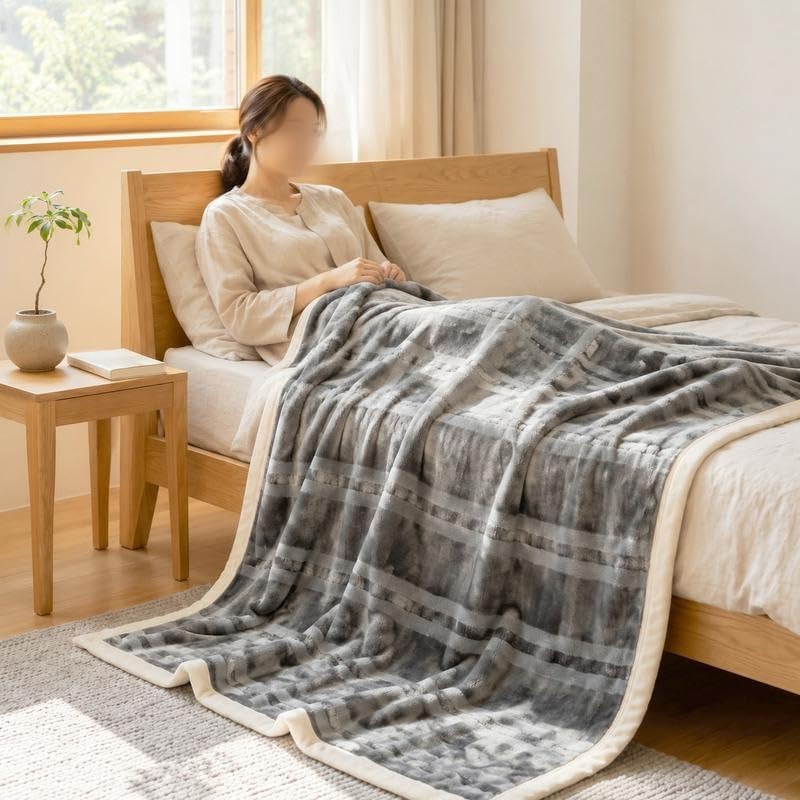 INFLAG Fluffy Throw Blanket Warm Lightweight (60"x80",Gray)