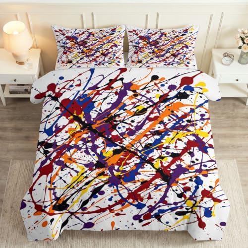 King Duvet Cover Set Soft Microfiber Graffiti Lines