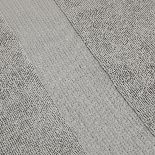 Bathroom Rug Runner 20" x 60", 100% Cotton Terry Bath Rugs: Dove Grey