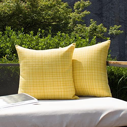 Kevin Textile Outdoor Waterproof 18x18 Inch Pillow Covers 2 Pack