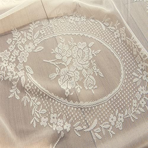 Deeprove Ivory Lace Curtains 108 inches Long 2 Panels Set, French