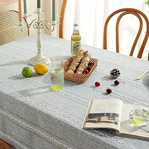 Chassic 60 x 120 inches Farmhouse Style Linen tablecloths, Wrinkle
