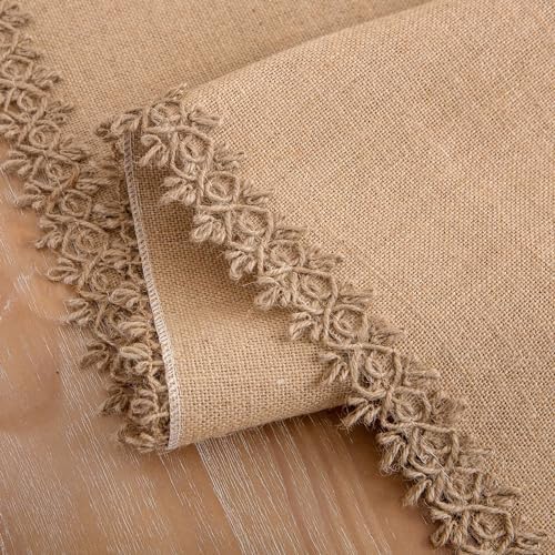 LIGICKY Natural Burlap Table Runners 72 Inches Long Farmhouse Rustic