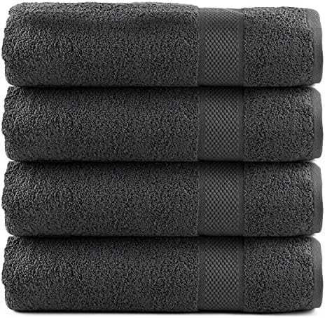 Infinitee Xclusives Pack of 4 Grey Bath Towels + Pack of 6 Kitchen