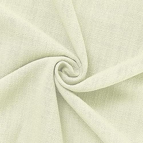 TWOPAGES Ivory Grommet Linen Curtains for Bedroom,52Wx 120L,Set of 2