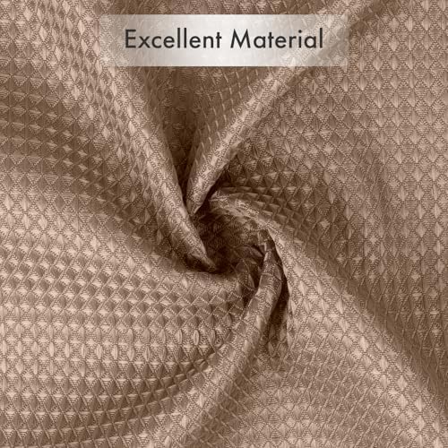 AmazerBath Taupe Shower Curtain Waffle Textured, Fabric Shower Curtain