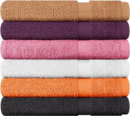 Towel and Linen Mart 100% Cotton 12 Pack Bath Towel Set, Quick Dry