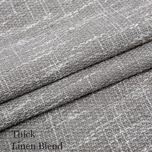 Burlap Linen Farmhouse Curtains 84 inch Length 2 Panels for Living