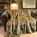 BATTILO Luxury Golden Faux Fur Throw Blanket for Bed, 60"x 80", Thick