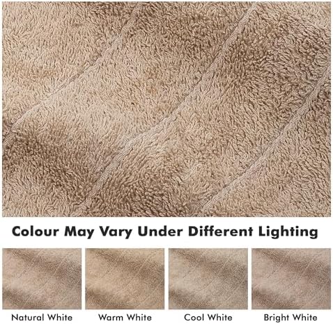 Bath Towels Set of 8 – 100% Ring Spun Cotton (Beige) Bathroom Towel