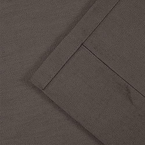 TWOPAGES Brown Grommet Linen Curtains for Bedroom,54Wx 96L,Set of 2