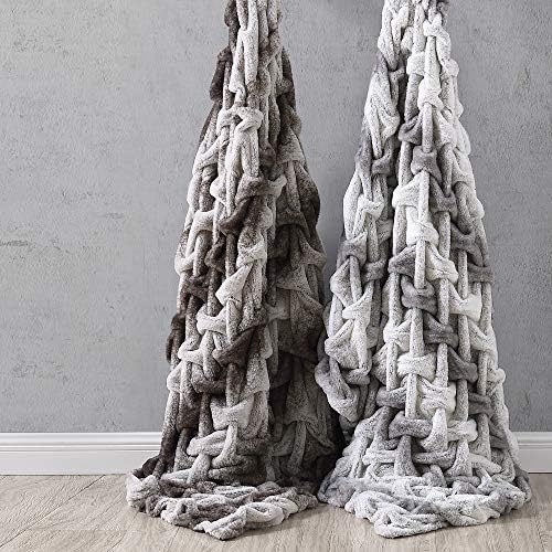 Modern Threads Luxury Solid Braided Faux Fur Reverse to Flannel Throw