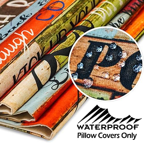 JOJOGOGO Patio Decor Outdoor Porch Pillow Covers 18x18 Waterproof, Set