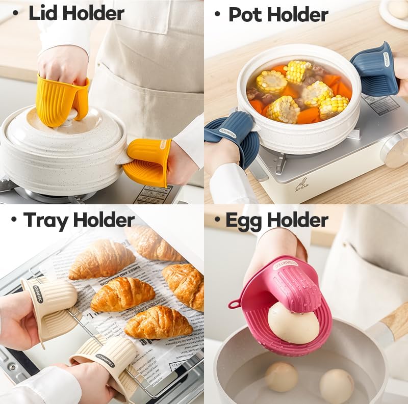 Silicone Oven Mitts Heat Resistant Mini Oven Gloves and Pot Holders