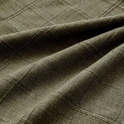 FEVERQIYI Set of 2 18x18 Olive Green Cotton Linen Plaid Pillow Covers
