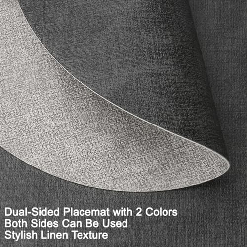 Faux Leather Placemats Set of 4, Dual Sided with Drink Coasters