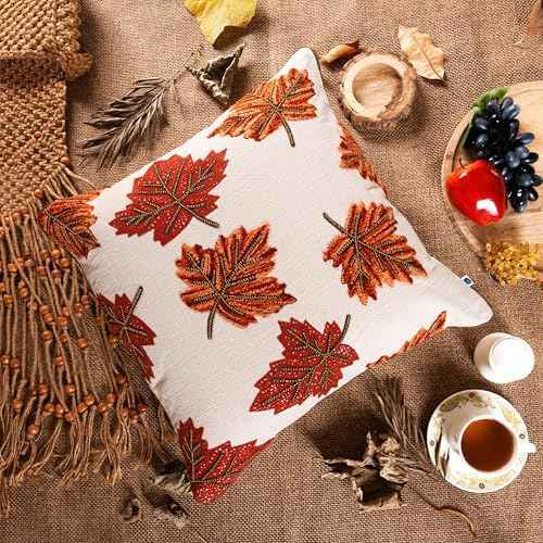 FINGERCRAFT Embroidered Throw Pillow Covers, Pack of 2