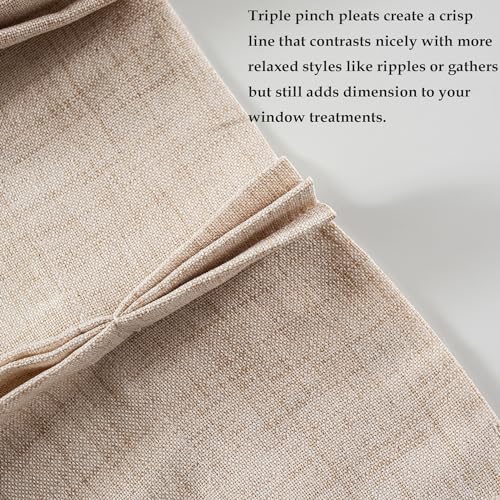 DriftAway Pinch Pleat Linen Textured Semi Sheer Solid Farmhouse and
