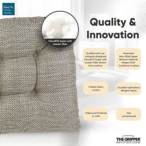 Klear Vu Gripper Overstuffed Universal Non-Slip Dining Chair Cushions