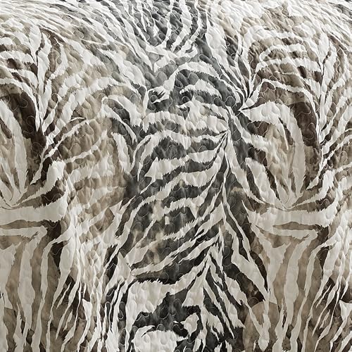 ESCA 3-Piece Alley Animal Print Gray Bedspread Set King Size Tiger