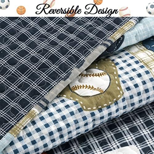 Cozy Line Home Fashions Blue Sports Baseball Basketball Soccer Ball