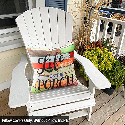 JOJOGOGO Patio Decor Outdoor Porch Pillow Covers 18x18 Waterproof, Set