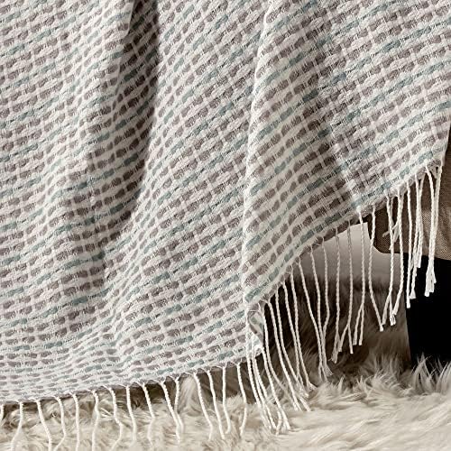 ESCA Cream Beige Knitted Throw Blanket Lightweight Blanket Throw for