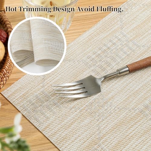 Wheat Placemats Set of 8 - Heat Resistant Non-Slip Place mats for