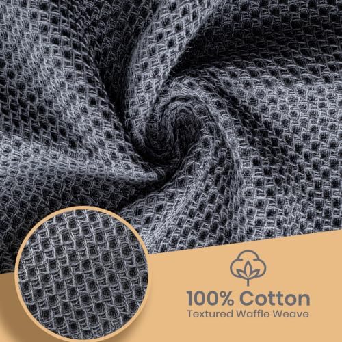 Utopia Kitchen 100% Cotton Waffle Weave Kitchen Towels (6 Pack, Grey)