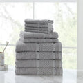 Gray Mainstays 10 Piece Bath Towel Set with Upgraded Softness &