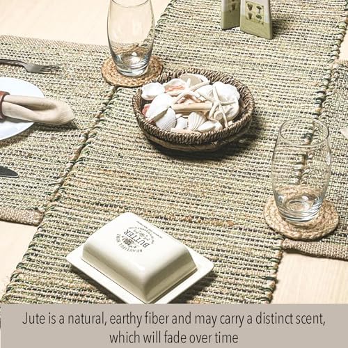 Chardin Natural Jute Table Runner, 13x36 Inch