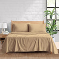 SKS Linen- 500 Thread Count Taupe Stripe(Full XL) Bed-Sheet Set-Highly