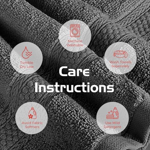 RIVERSIDE 100% Ring Spun Cotton Bath Towels Set of 4 (27x54) & Hand