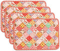 Quilted Placemats Set of 4, 12X18 Inches Cotton Fabric Placemats