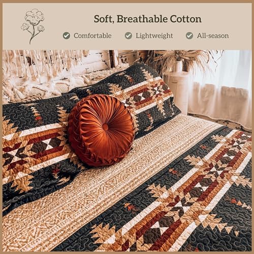 Paseo Road Yosemite 3 Piece King Aztec Rustic Western Bedding Quilt