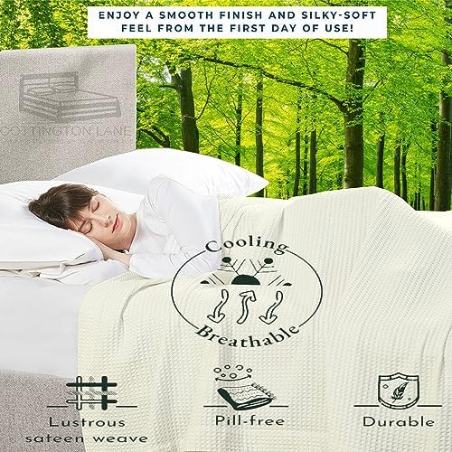 Cottington Lane 100% Tencel Waffle Weave Blanket King 108" x 90" Size