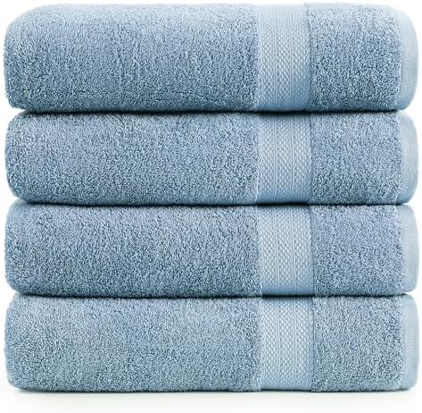 LANE LINEN Large Bath Sheet Soft Absorbent Quick Dry 4 Pack - Allure