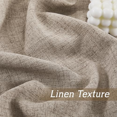 RYB HOME Linen Semi Sheer Curtains for Bedroom Living Room 84 inches