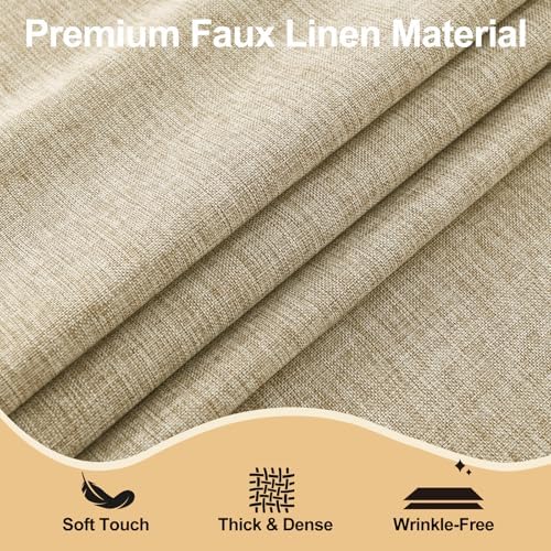 JIUZHEN Rectangle Table Cloth Faux Linen Farmhouse Tablecloth Wrinkle