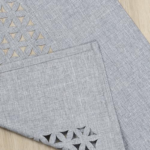 Grey Geometric Hollow Table Runner 14x72 Rustic Table Runners Home