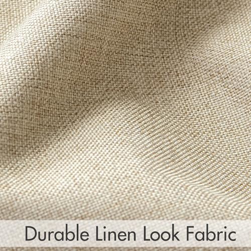 MIULEE 100% Blackout Curtains Linen Curtains & Drapes 84 Inch Oatmeal