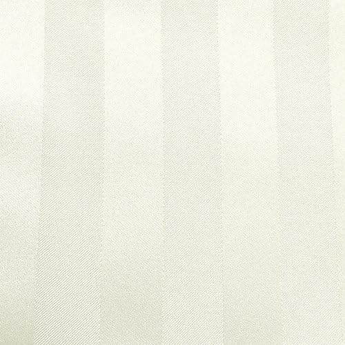 Ultimate Textile 60 x 102-Inch Oval Satin-Stripe Tablecloth, Ivory