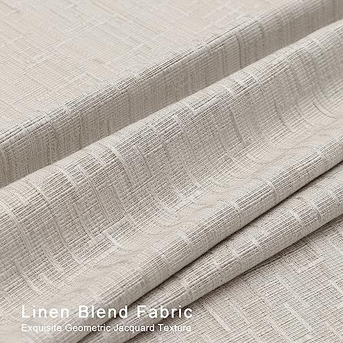Linen Curtains 108 inch Length 2 Panels Burlap Textured 52x108 Beige