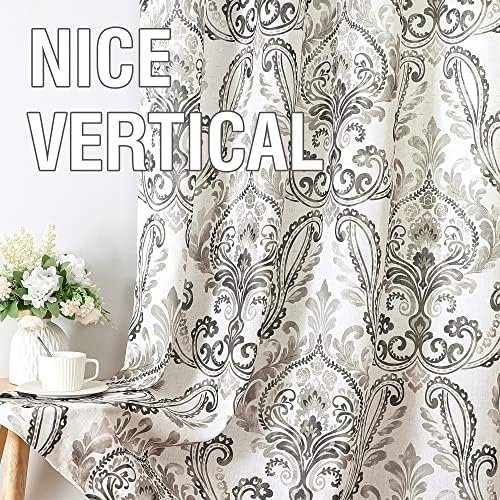 H.VERSAILTEX Linen Curtains for Bedroom Floral Curtains Grommet Rustic
