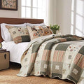 Greenland Home GL-1010GBSQ Sedona Quilt Set, 5-Piece Full/Queen, Gray
