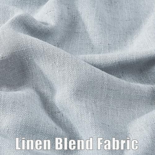 Kayne Studio Blue Gray Pinch Pleated Back Tab Full Blackout Curtains