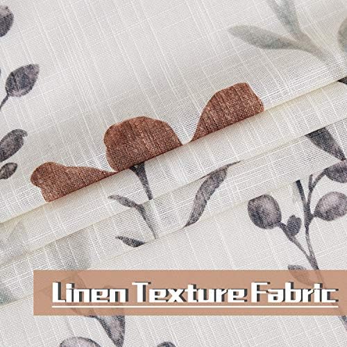 July Joy Printed Sheer Curtains Linen Textured for Living Room Floral