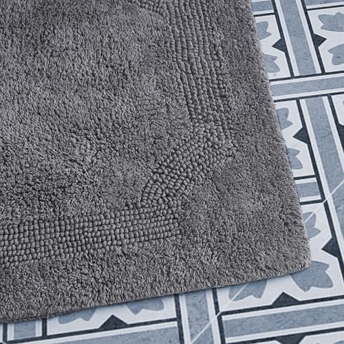Laura Ashley - Reversible Cotton Bath Mat, Premium Bathroom Décor