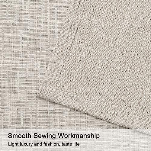 Linen Curtains 108 inch Length 2 Panels Burlap Textured 52x108 Beige